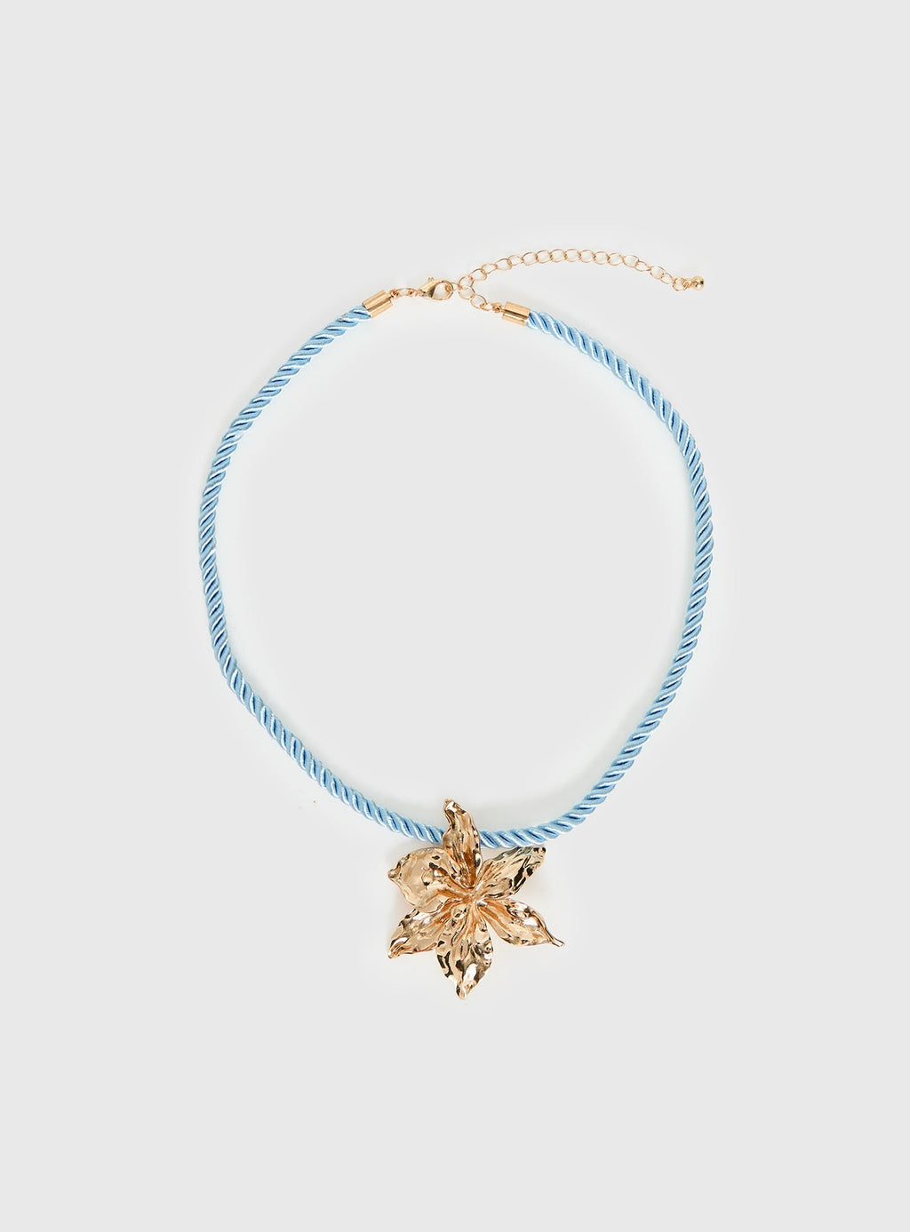 Carmelah Cord Floral Pendant Necklace Blue / Gold