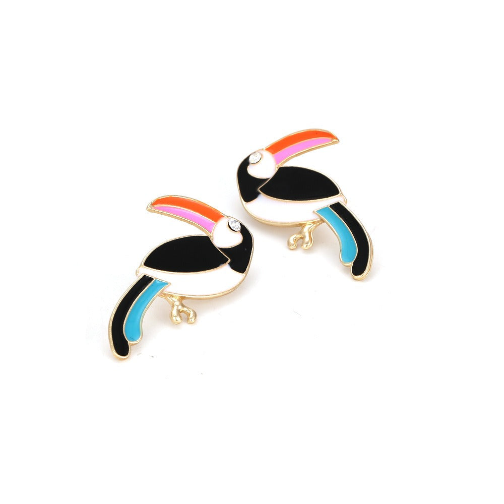 Retro Big Billed Bird Earrings